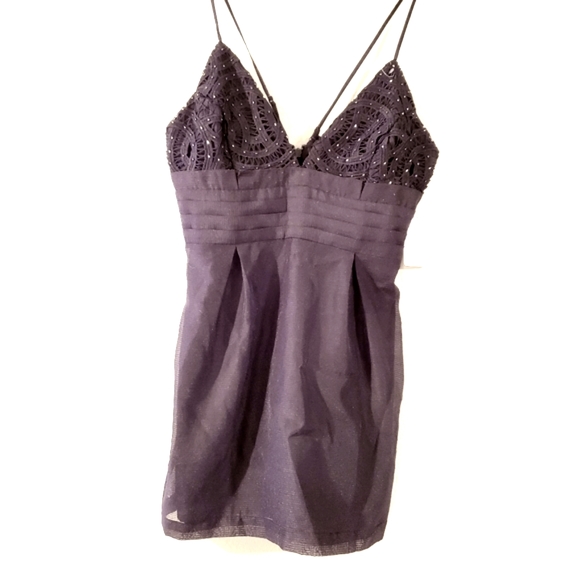 NWT Free People Womens 12 Black Strappy Beaded Mini Dress - Picture 4 of 6